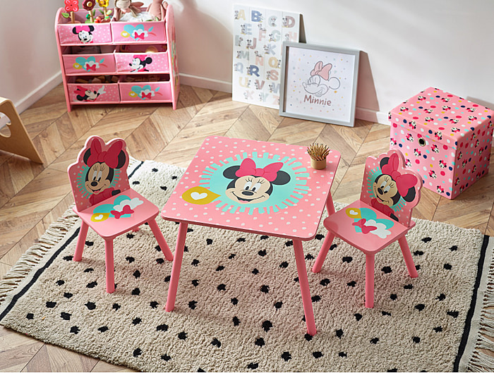Disney Minnie Mouse Wooden Table and Chairs Set