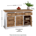 Indian Hub Alfie Wood Sideboard - 3 Drawer & 3 Doors