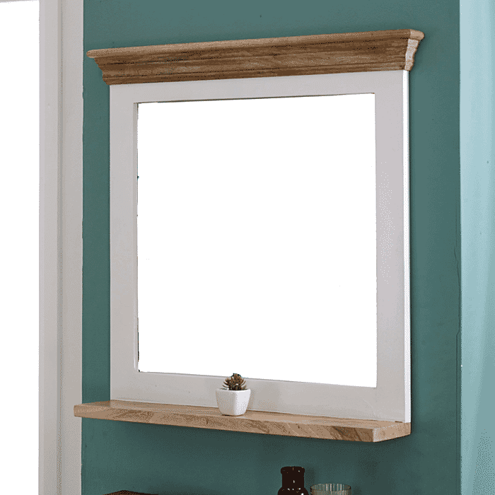 Indian Hub Alfie Mirror Frame With Shelf Solid Mango Wood

