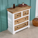 Indian Hub Alfie Solid Mango Wood 4 Chest of Drawers