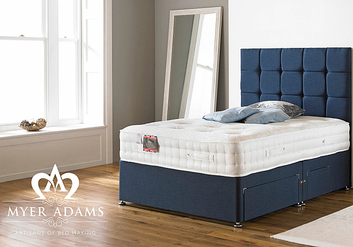 Backcare Memory 2000 Divan - Shown in Linen Midnight Blue 