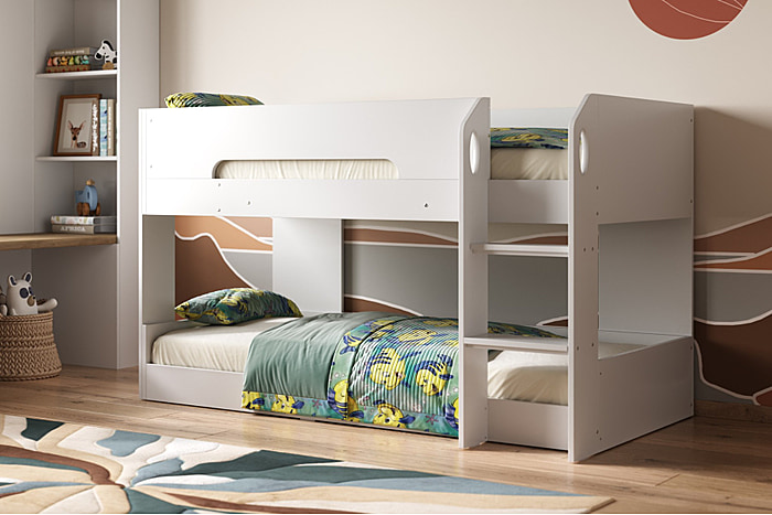 Mystic mini White low bunk bed frame
