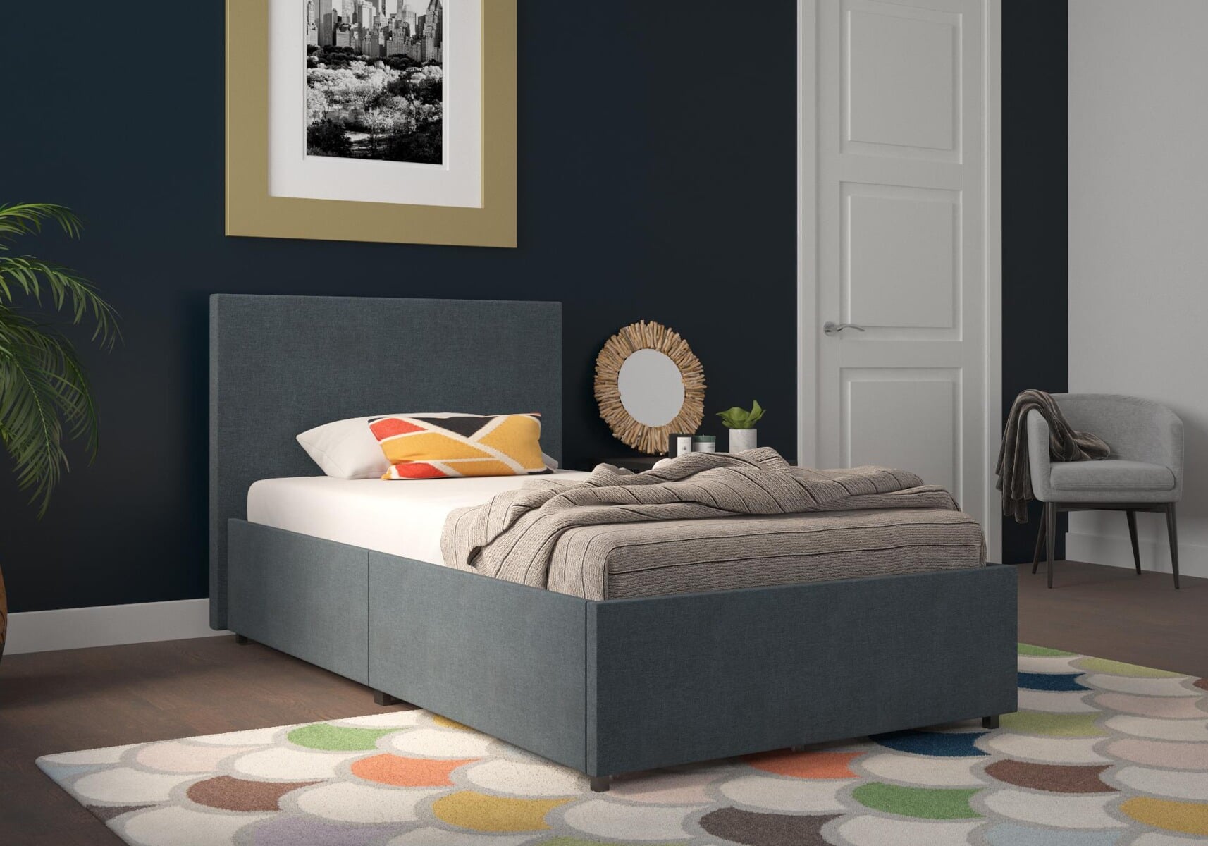 Kelly upholstered outlet storage bed