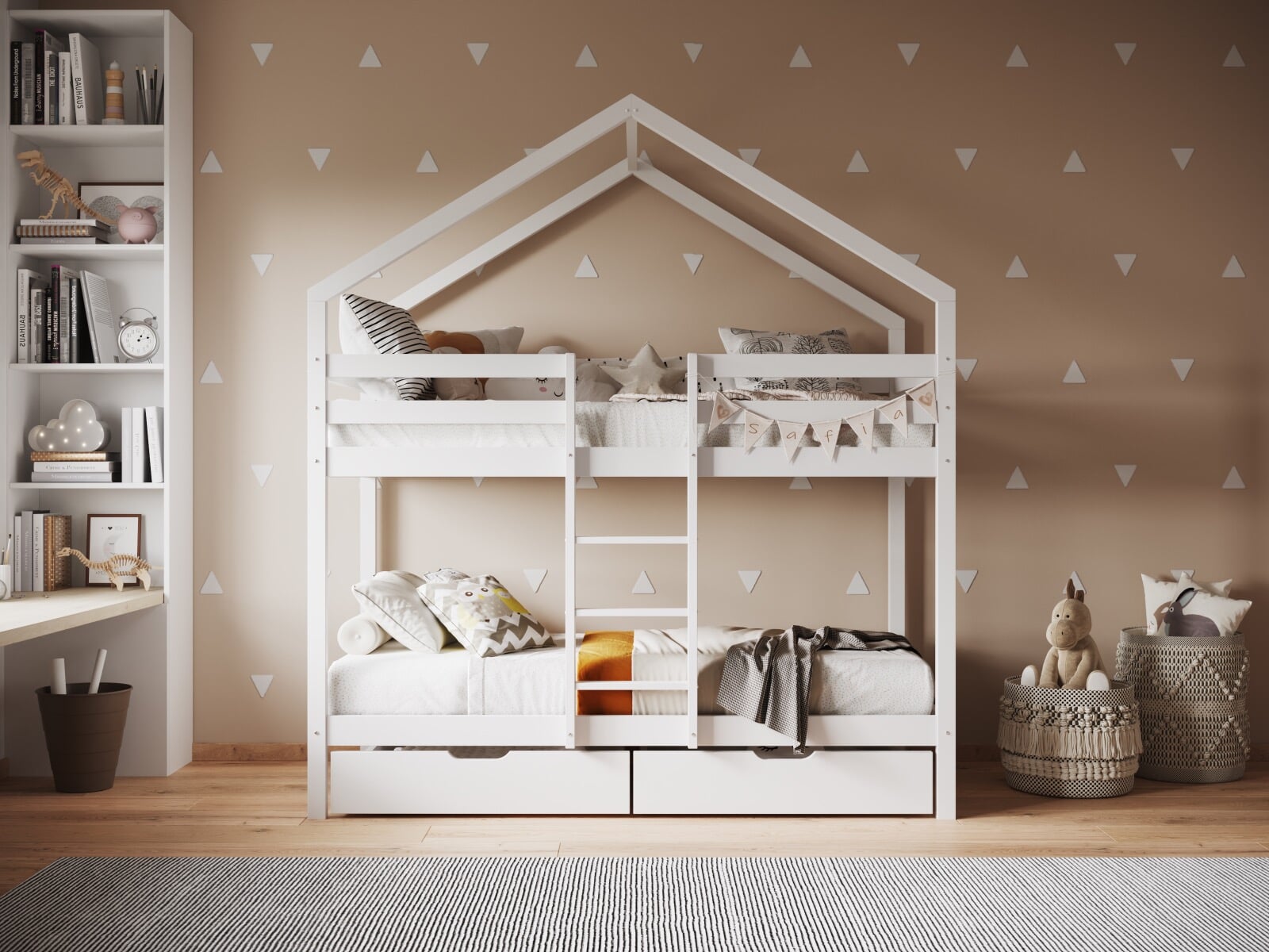 Flair Nest House Bunk Bed White