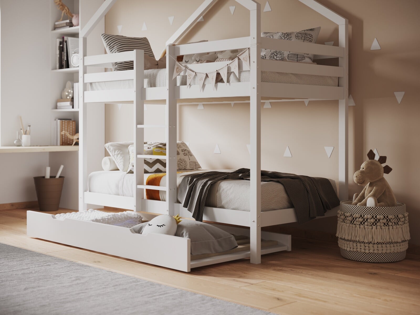 Twin over twin house deals bunk bed