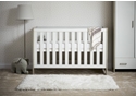 Grey wash & white contemporary cot bed with 3 mattress base heights and teething rails. Easily transforms to a toddler bed.