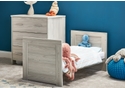 Junior bed and 3 drawer chest in a modern grey wash finish. 