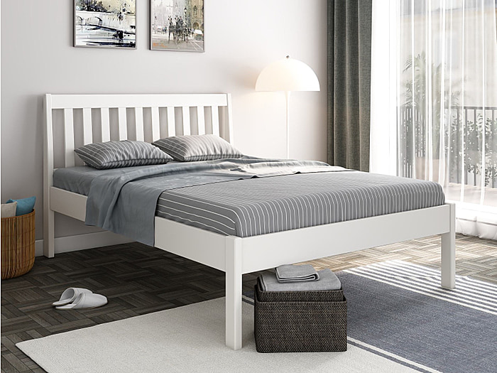 Noomi Elsie Solid Wood Bed White (FSC Certified)-Kingsize
