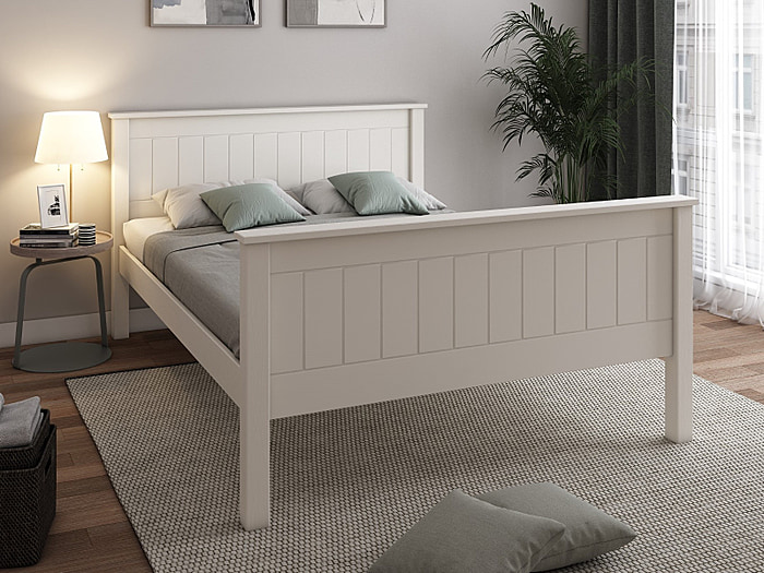 Noomi Wilma Solid Wood Bed White (FSC Certified)-Double
