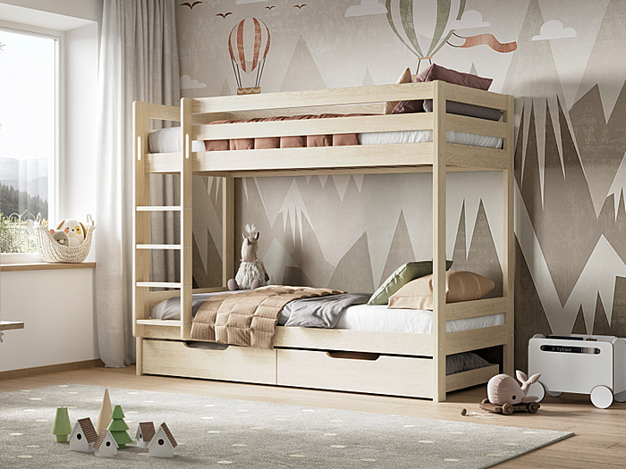 Noomi Nora Solid Wood Bunk Bed Natural Pine (FSC-Certified)