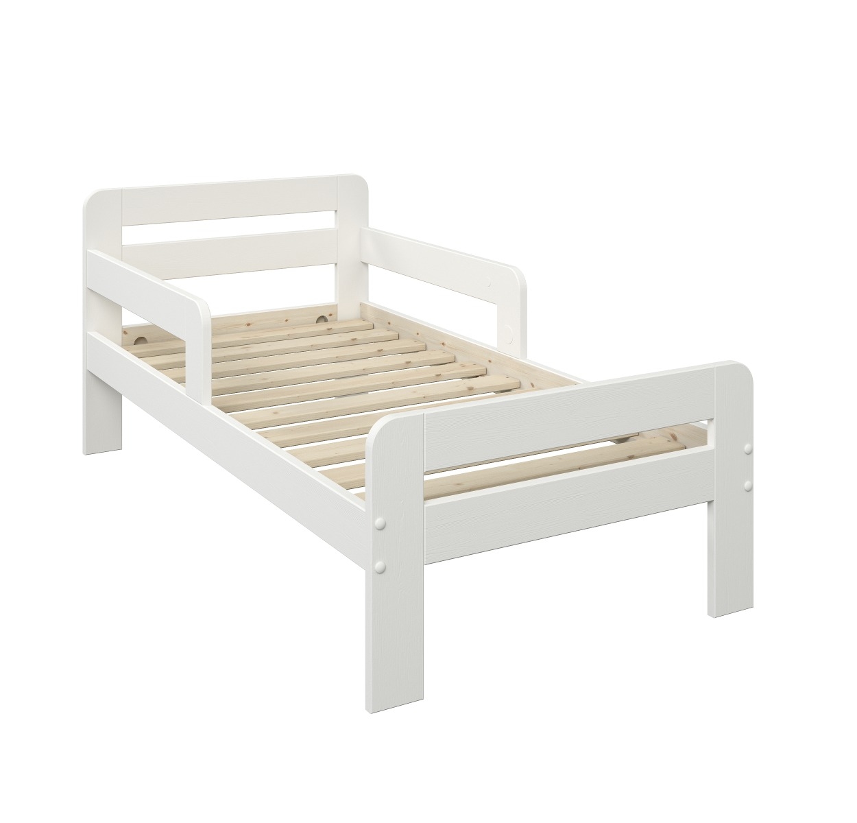 Noomi Wooden Toddler Bed With Side Rails White (FSC-Certifie
