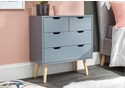 GFW Nyborg 2+2 Drawer Chest Modern design available in night shadow blue grey and white with splayed wooden legs