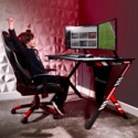 X Rocker Ocelot Gaming Desk - Blue/Red