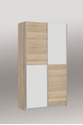 Flair Dorris Sliding Wooden Wardrobe Oak & White (120cm)
