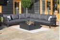 Maze Oslo Large Corner Group with Square Gas Fire Pit Table - Charcoal