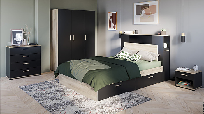 Flair Lalo+ Double Bed Black
