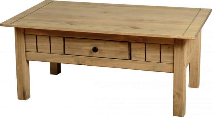 Seconique Panama 1 Drawer Coffee Table in Natural Wax