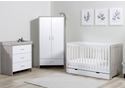 Ickle Bubba Pembrey 3 Piece Furniture Set with Under Drawer includes cot bed under drawer changing unit and wardrobe