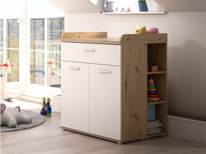 Flair Petra Chest Of Drawers Set White & Oak 