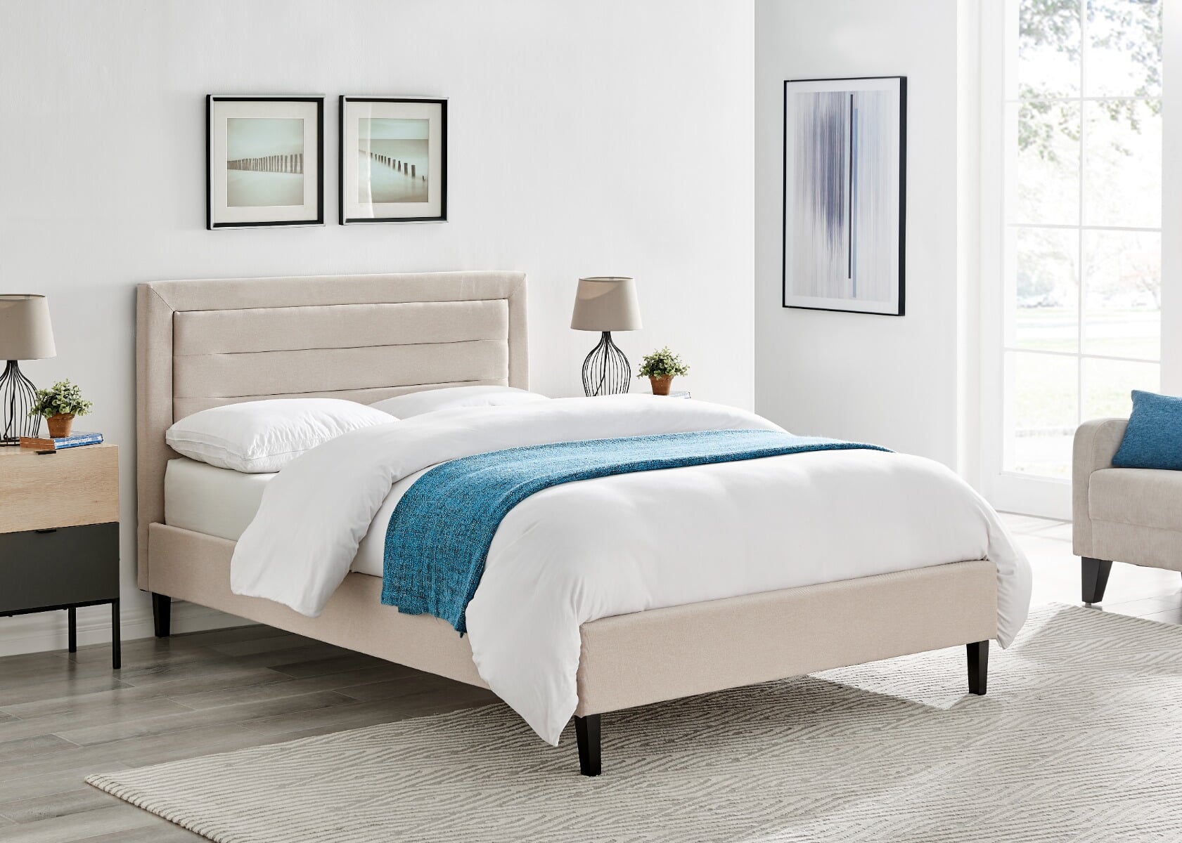 Picasso grey shop bed frame