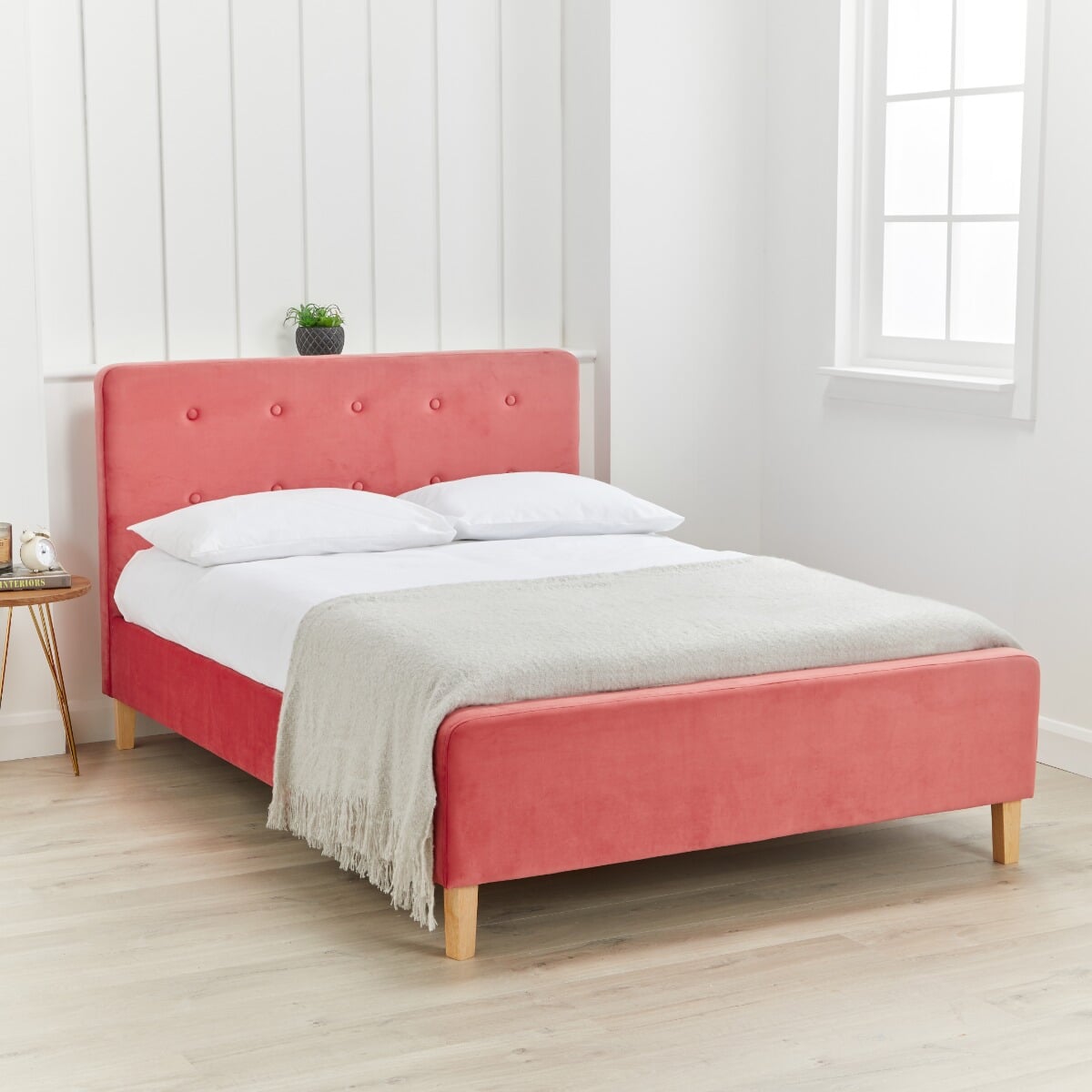Simple light store wood bed frame