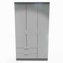 Welcome Furniture Plymouth Tall Triple 2 Drawer Robe Dust Grey