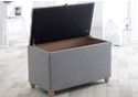 Vogue Beds Premium Blanket Box 50mm padded buttoned top Available in small and medium sizes wooden feet beech interior