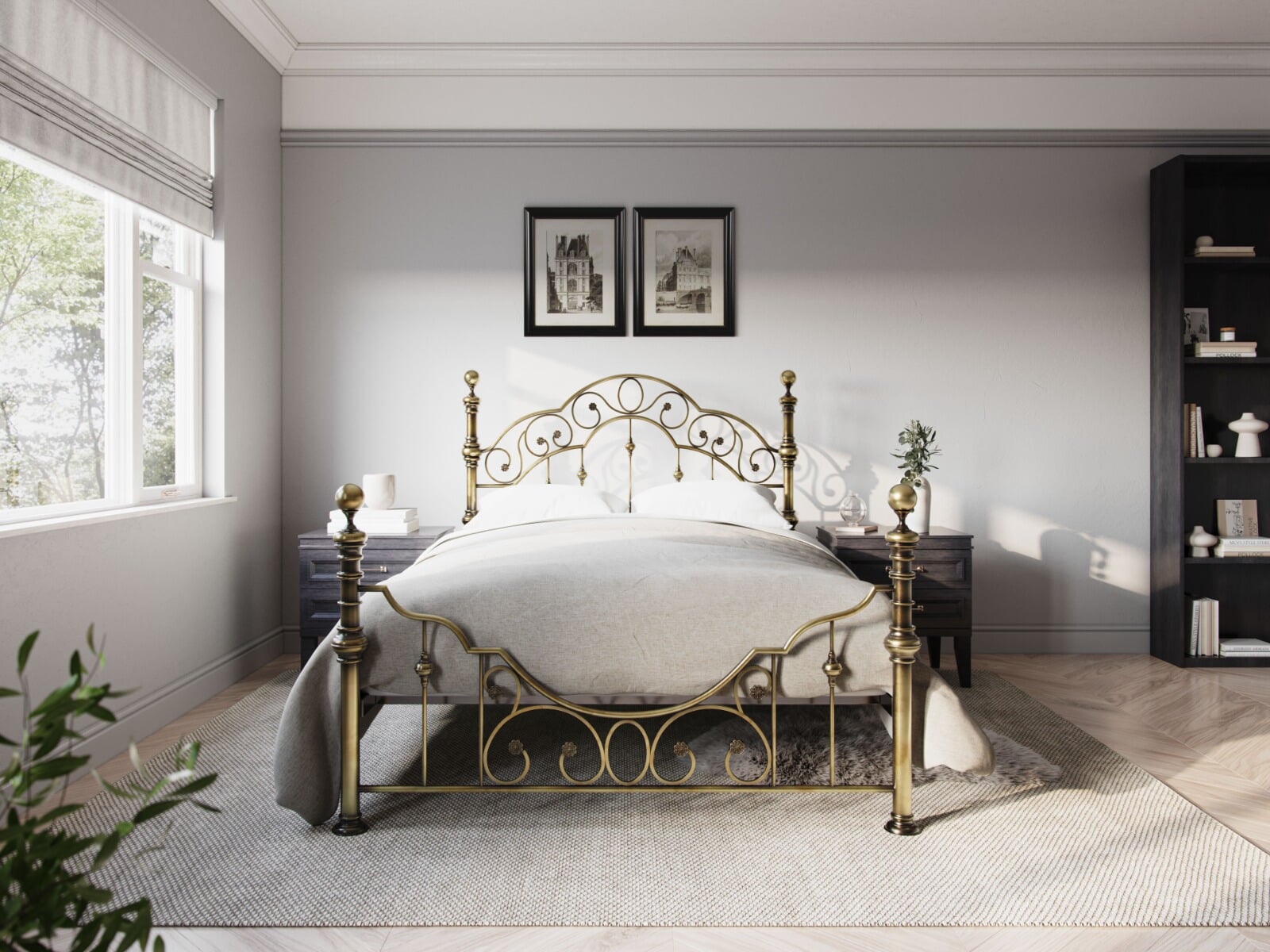 Metal bed outlet base double