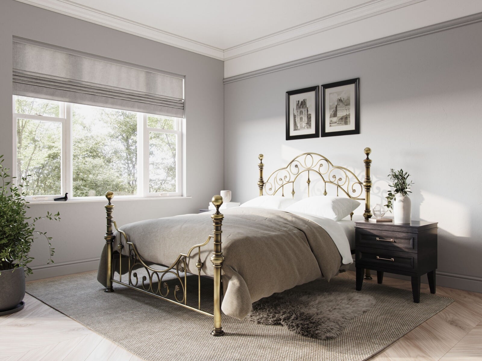 Brass outlet bed base