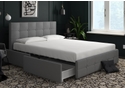 Dorel Rose Linen Upholstered Storage Bed Frame Modern style grey linen four drawers sprung slatted base