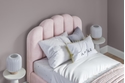 Flair Scallop Velvet Bed Frame Pink Single