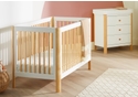 Ickle Bubba Tenby Classic Cot Bed and Changing Unit 2 colour options black and white and pine and white Modern design