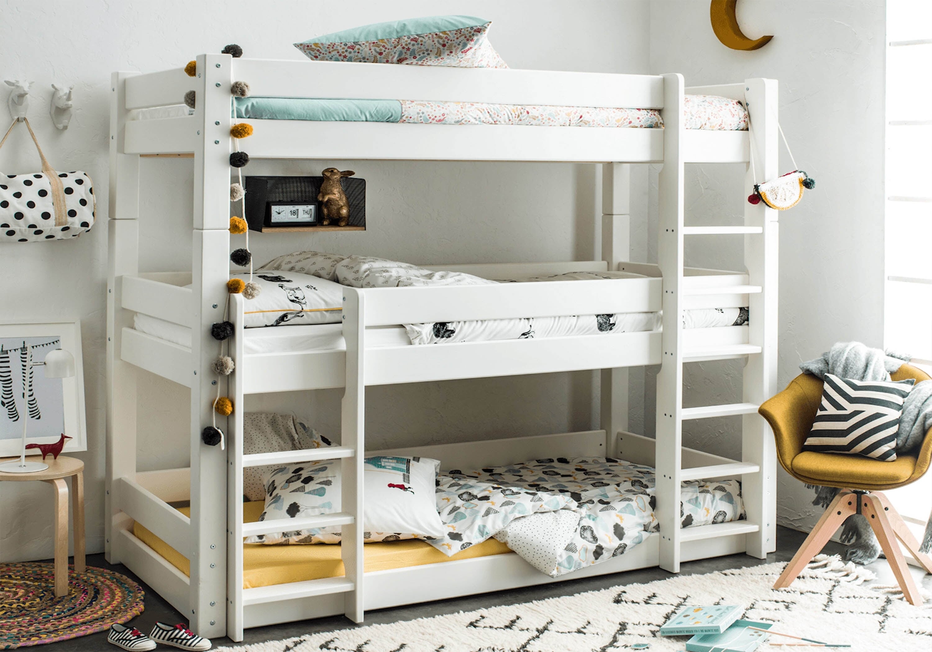 three bunk bed