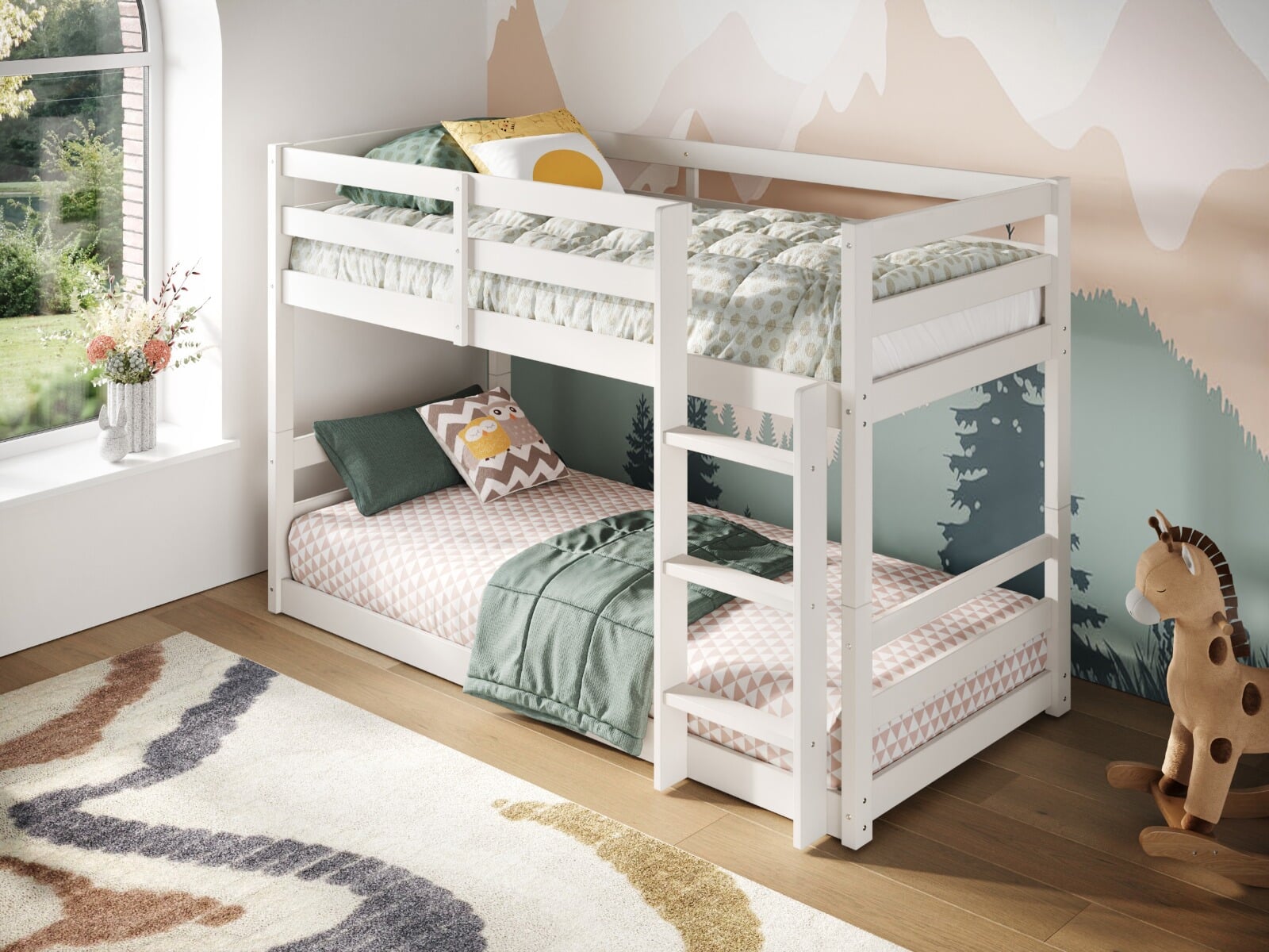 Shorty bunk beds with on sale stairs