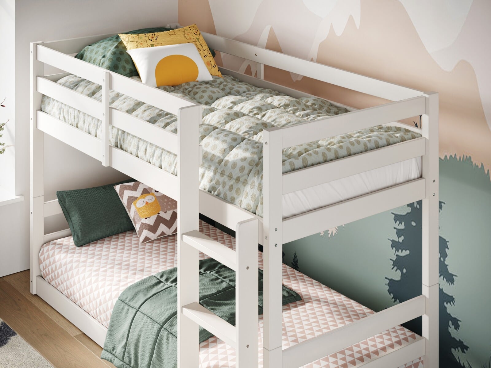 Low wooden bunk beds sale