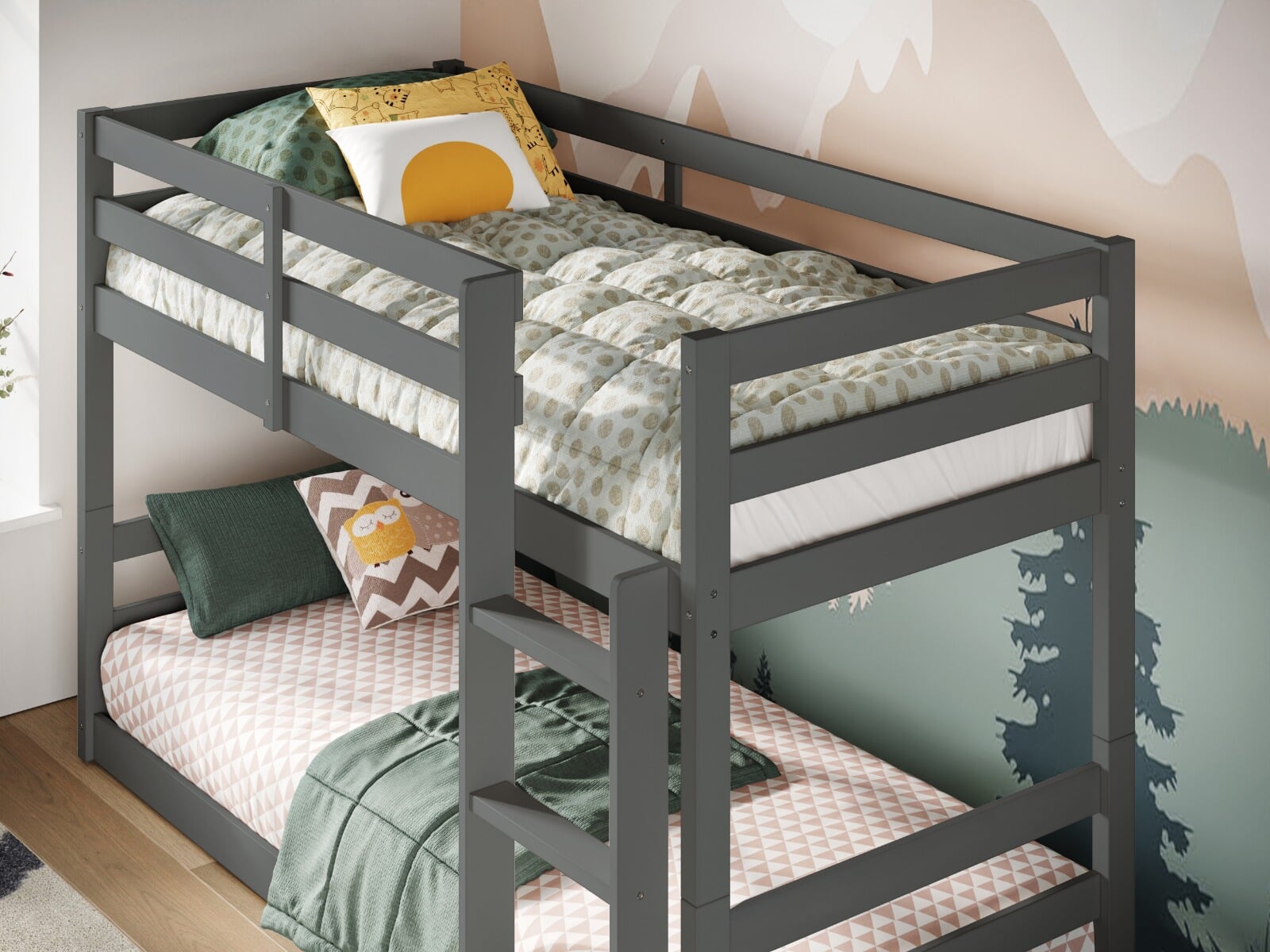Short bunk beds twin over full sale