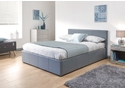GFW Side Lift Ottoman Bed modern design sturdy hardwood frame available in grey hopsack fabric and grey faux leather