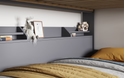 Slick Grey bunk bed bottom bunk storage
