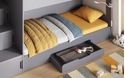 Slick staircase bunk bed Grey underbed drawer