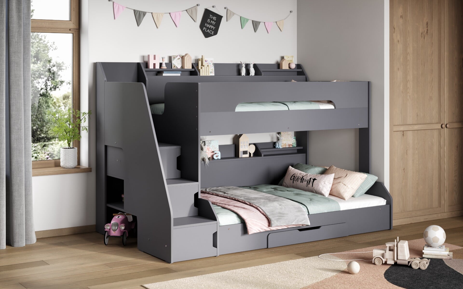 Small double triple 2025 bunk bed