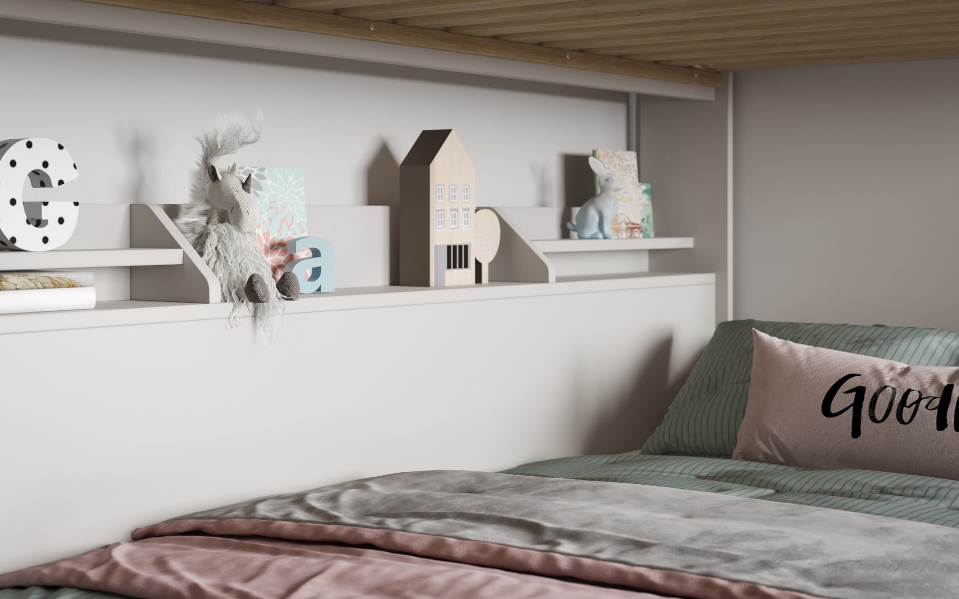 Flair furnishings slick staircase triple bunk shop bed white