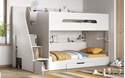 Slick bunk bed with shelves and storage