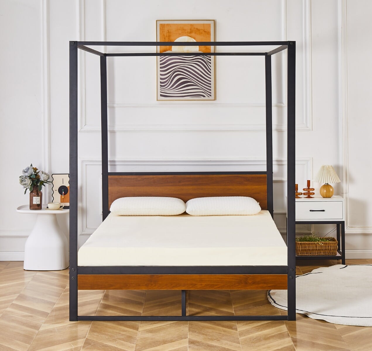 Black wood 4 poster on sale bed