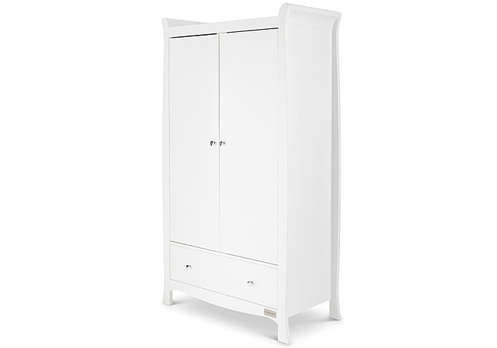 White classic styled wardrobe 2 doors 1 drawer by 2 hanging rails by Ickle Bubba