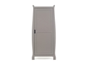Elegant grey single wardrobe in a beautiful sleigh design. Two hanging rails, soft close door and recessed handle.