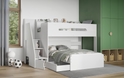 Flair Stepaside Staircase L Shaped Triple Bunk Bed White