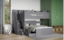 Flair Stepaside Staircase L Shaped Triple Bunk Bed Grey