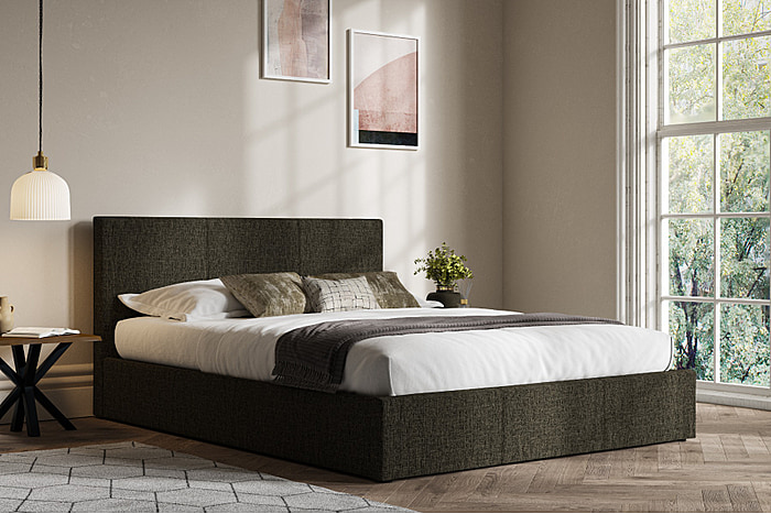 Emporia Beds Stirling Charcoal Fabric Ottoman Bed Frame