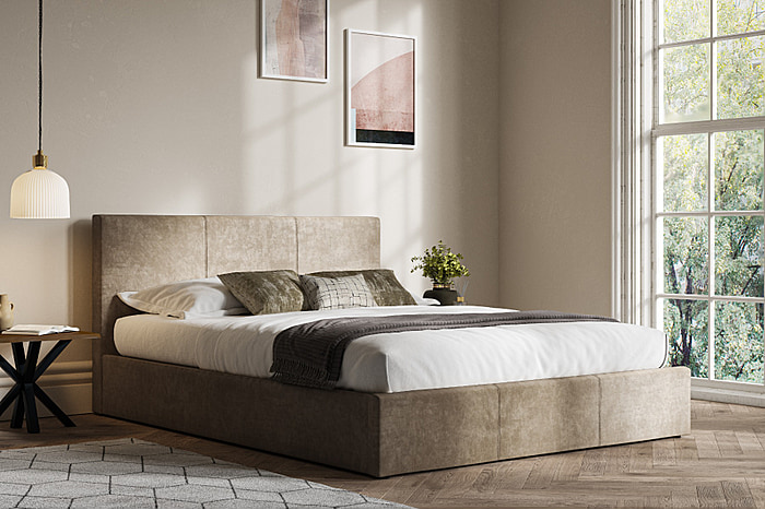 Emporia Beds Stirling Stone Fabric Ottoman Bed Frame