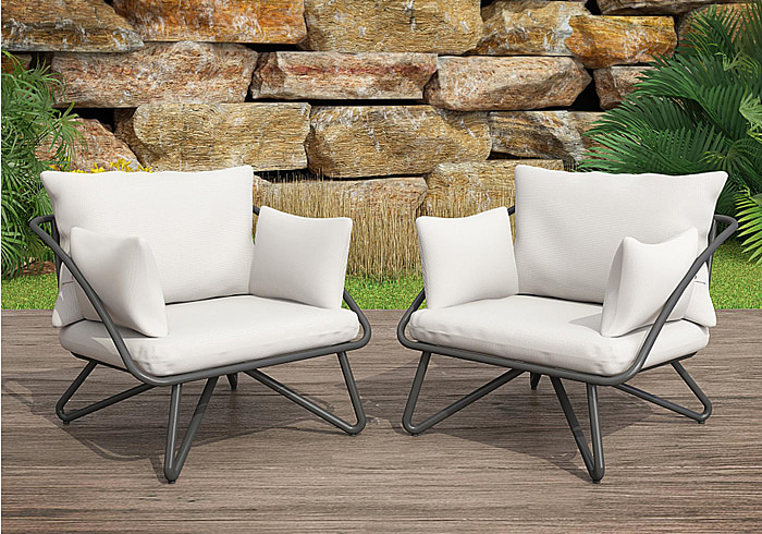Novogratz Teddi Outdoor Lounge Chairs 2 Piece